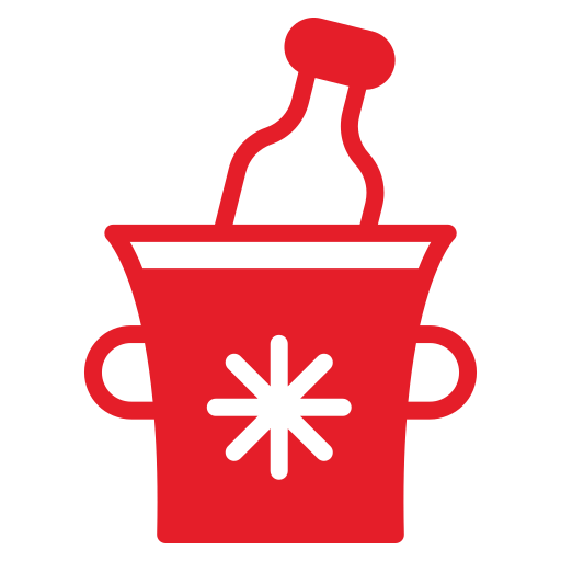 Ikon av flaske i en kald bøtte